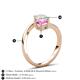 6 - Jianna 6.00 mm Cushion Lab Created Pink Sapphire and Round Opal 2 Stone Promise Ring 