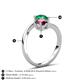 6 - Jianna 6.00 mm Cushion Rhodolite Garnet and Round Emerald 2 Stone Promise Ring 
