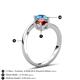 6 - Jianna 6.00 mm Cushion Red Garnet and Round Blue Topaz 2 Stone Promise Ring 