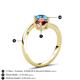 6 - Jianna 6.00 mm Cushion Red Garnet and Round Blue Topaz 2 Stone Promise Ring 