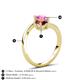 6 - Jianna 6.00 mm Cushion Red Garnet and Round Lab Created Pink Sapphire 2 Stone Promise Ring 
