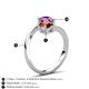 6 - Jianna 6.00 mm Cushion Red Garnet and Round Amethyst 2 Stone Promise Ring 