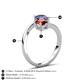6 - Jianna 6.00 mm Cushion Red Garnet and Round Iolite 2 Stone Promise Ring 