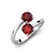 5 - Jianna 6.00 mm Cushion and Round Red Garnet 2 Stone Promise Ring 
