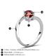 6 - Jianna 6.00 mm Cushion and Round Red Garnet 2 Stone Promise Ring 