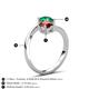 6 - Jianna 6.00 mm Cushion Red Garnet and Round Emerald 2 Stone Promise Ring 