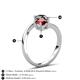 6 - Jianna 6.00 mm Cushion Red Garnet and Round Black Diamond 2 Stone Promise Ring 