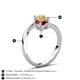 6 - Jianna 6.00 mm Cushion Red Garnet and Round Lab Created Yellow Sapphire 2 Stone Promise Ring 