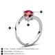 6 - Jianna 6.00 mm Cushion Red Garnet and Round Ruby 2 Stone Promise Ring 
