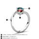 6 - Jianna 6.00 mm Cushion Red Garnet and Round Blue Diamond 2 Stone Promise Ring 