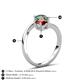 6 - Jianna 6.00 mm Cushion Red Garnet and Round Lab Created Alexandrite 2 Stone Promise Ring 