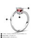 6 - Jianna 6.00 mm Cushion Red Garnet and Round Forever Brilliant Moissanite 2 Stone Promise Ring 