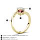 6 - Jianna 6.00 mm Cushion Red Garnet and Round Opal 2 Stone Promise Ring 