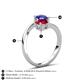 6 - Jianna 6.00 mm Cushion Lab Created Ruby and Round Blue Sapphire 2 Stone Promise Ring 