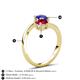 6 - Jianna 6.00 mm Cushion Lab Created Ruby and Round Blue Sapphire 2 Stone Promise Ring 