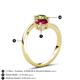 6 - Jianna 6.00 mm Cushion Lab Created Ruby and Round Peridot 2 Stone Promise Ring 