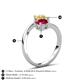 6 - Jianna 6.00 mm Cushion Lab Created Ruby and Round Natural Created Yellow Sapphire 2 Stone Promise Ring 
