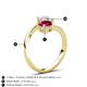 6 - Jianna 6.00 mm Cushion Lab Created Ruby and Round White Sapphire 2 Stone Promise Ring 