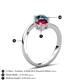 6 - Jianna 6.00 mm Cushion Lab Created Ruby and Round Blue Diamond 2 Stone Promise Ring 