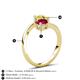 6 - Jianna 6.00 mm Cushion Lab Created Ruby and Round Yellow Diamond 2 Stone Promise Ring 