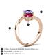 6 - Jianna 6.00 mm Cushion Lab Created Ruby and Round Tanzanite 2 Stone Promise Ring 