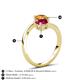 6 - Jianna 6.00 mm Cushion Lab Created Ruby and Round Citrine 2 Stone Promise Ring 