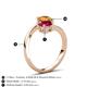6 - Jianna 6.00 mm Cushion Lab Created Ruby and Round Citrine 2 Stone Promise Ring 