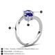 6 - Jianna 6.00 mm Cushion Lab Created Blue Sapphire and Round Tanzanite 2 Stone Promise Ring 