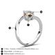 6 - Jianna 6.00 mm Cushion Smoky Quartz and IGI Certified Round Lab Grown Diamond 2 Stone Promise Ring 