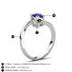 6 - Jianna 6.00 mm Cushion Smoky Quartz and Round Blue Sapphire 2 Stone Promise Ring 