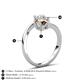 6 - Jianna 6.00 mm Cushion Smoky Quartz and Round White Sapphire 2 Stone Promise Ring 