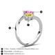 6 - Jianna 6.00 mm Cushion Lab Created Yellow Sapphire and Round Lab Created Pink Sapphire 2 Stone Promise Ring 