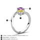 6 - Jianna 6.00 mm Cushion Lab Created Yellow Sapphire and Round Amethyst 2 Stone Promise Ring 