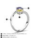6 - Jianna 6.00 mm Cushion Lab Created Yellow Sapphire and Round Iolite 2 Stone Promise Ring 