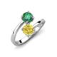 5 - Jianna 6.00 mm Cushion Lab Created Yellow Sapphire and Round Lab Created Alexandrite 2 Stone Promise Ring 