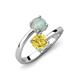 5 - Jianna 6.00 mm Cushion Lab Created Yellow Sapphire and Round Opal 2 Stone Promise Ring 
