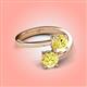 4 - Jianna 6.00 mm Cushion and Round Lab Created Yellow Sapphire 2 Stone Promise Ring 