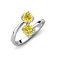 5 - Jianna 6.00 mm Cushion and Round Lab Created Yellow Sapphire 2 Stone Promise Ring 