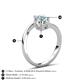 6 - Jianna IGI Certified 6.00 mm Cushion Lab Grown Diamond and Round Aquamarine 2 Stone Promise Ring 