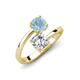 5 - Jianna IGI Certified 6.00 mm Cushion Lab Grown Diamond and Round Aquamarine 2 Stone Promise Ring 