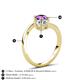 6 - Jianna GIA Certified 6.00 mm Cushion Natural Diamond and Round Amethyst 2 Stone Promise Ring 