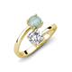 5 - Jianna GIA Certified 6.00 mm Cushion Natural Diamond and Round Opal 2 Stone Promise Ring 