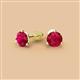 2 - Pema 6.0mm (1.90 ctw) Ruby Martini Solitaire Stud Earrings 