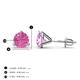 4 - Pema 6mm (2.40 ctw) Lab Created Pink Sapphire Martini Solitaire Stud Earrings 