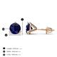 4 - Pema 6.0mm (2.30 ctw) Blue Sapphire Martini Solitaire Stud Earrings 