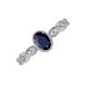 4 - Jiena Desire Oval Cut Blue Sapphire and Round Diamond Engagement Ring 