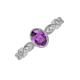 4 - Jiena Desire Oval Cut Amethyst and Round Diamond Engagement Ring 