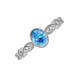 4 - Jiena Desire Oval Cut Blue Topaz and Round Diamond Engagement Ring 