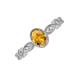 4 - Jiena Desire Oval Cut Citrine and Round Diamond Engagement Ring 