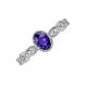 4 - Jiena Desire Oval Cut Iolite and Round Diamond Engagement Ring 